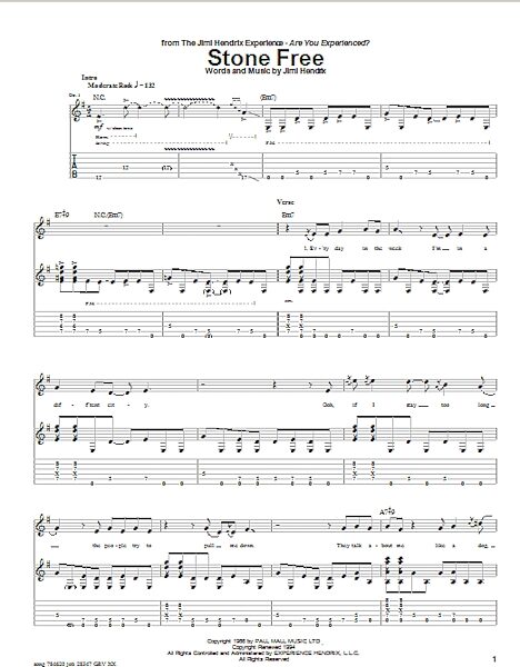 open zoom image for Stone Free - Guitar TAB, New, Main