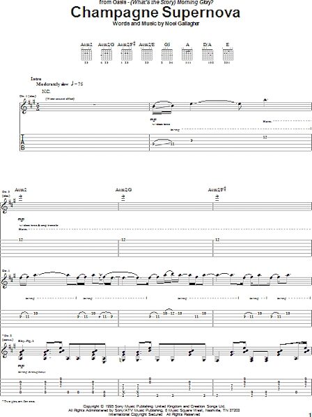 open zoom image for Champagne Supernova - Guitar TAB, New, Main