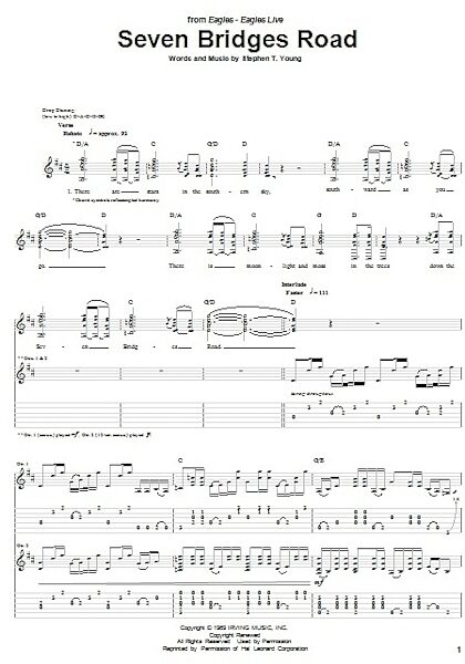 open zoom image for Seven Bridges Road - Guitar TAB, New, Main