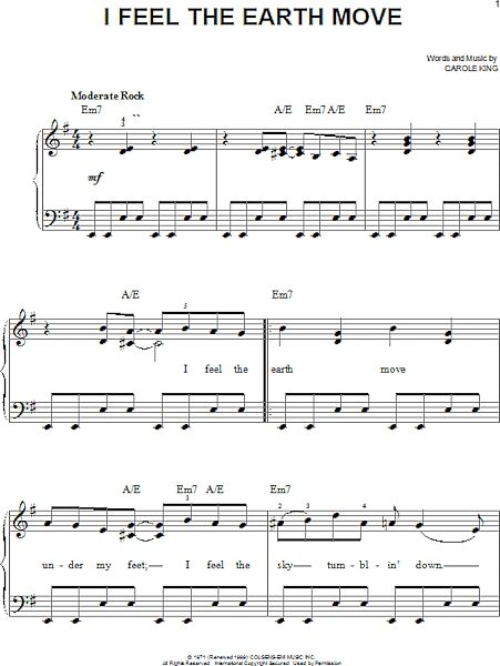 open zoom image for I Feel The Earth Move - Easy Piano, New, Main