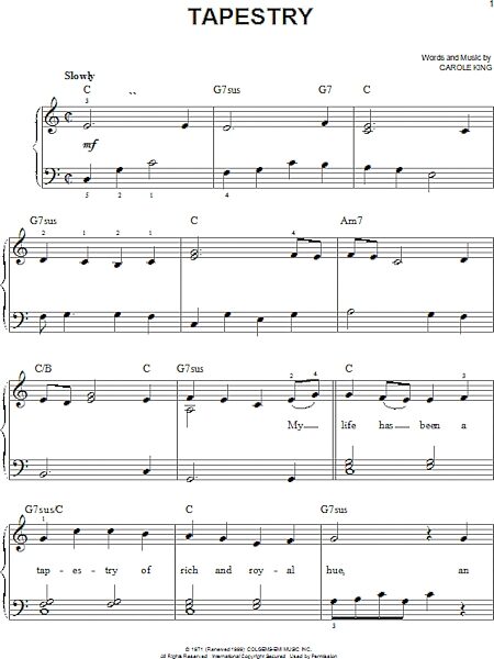 open zoom image for Tapestry - Easy Piano, New, Main