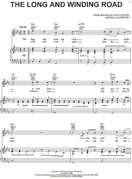 open zoom image for The Long And Winding Road - Piano/Vocal/Guitar, New, Main