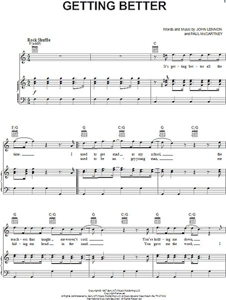 open zoom image for Getting Better - Piano/Vocal/Guitar, New, Main