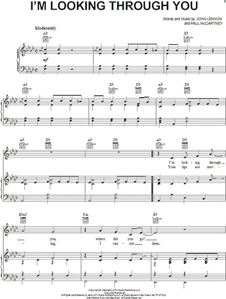 open zoom image for I'm Looking Through You - Piano/Vocal/Guitar, New, Main