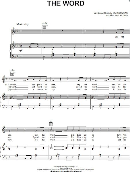 open zoom image for The Word - Piano/Vocal/Guitar, New, Main