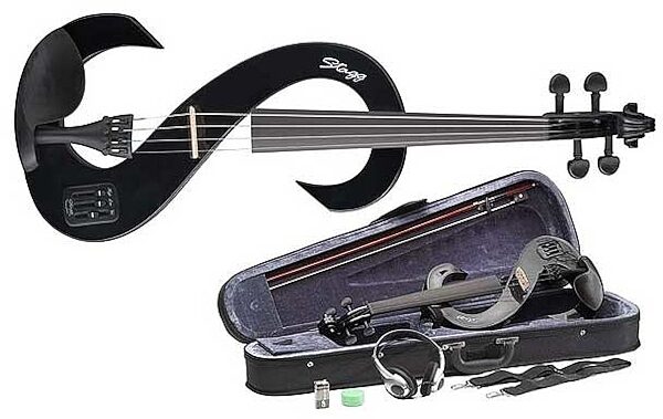 open zoom image for Stagg Electric Violin Pack (with Case), Black