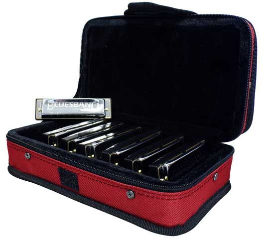 open zoom image for Hohner Blues Band Holiday 7 Key Harmonica Set with Case, Main