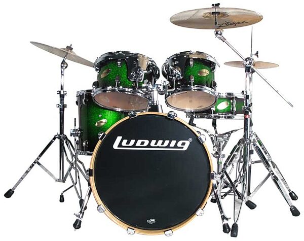 open zoom image for Ludwig LC405GL CS Accent Custom Elite Jazz 5-Piece Drum Kit, Green Fade