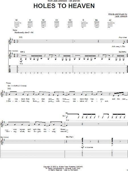 open zoom image for Holes To Heaven - Guitar TAB, New, Main