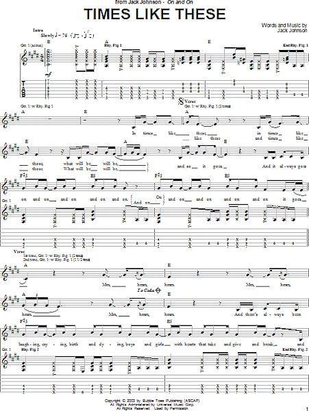open zoom image for Times Like These - Guitar TAB, New, Main