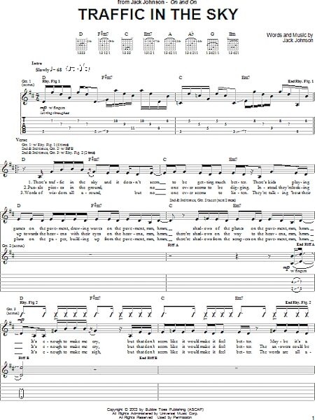 open zoom image for Traffic In The Sky - Guitar TAB, New, Main
