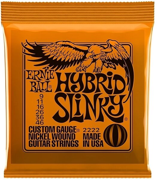 open zoom image for Ernie Ball Hybrid Slinky Nickel Wound Electric Guitar Strings, 9-46, 2222, Main