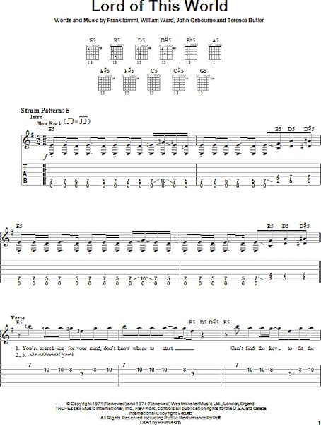 open zoom image for Lord Of This World - Easy Guitar with TAB, New, Main