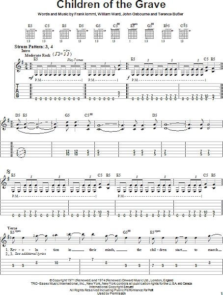 open zoom image for Children Of The Grave - Easy Guitar with TAB, New, Main