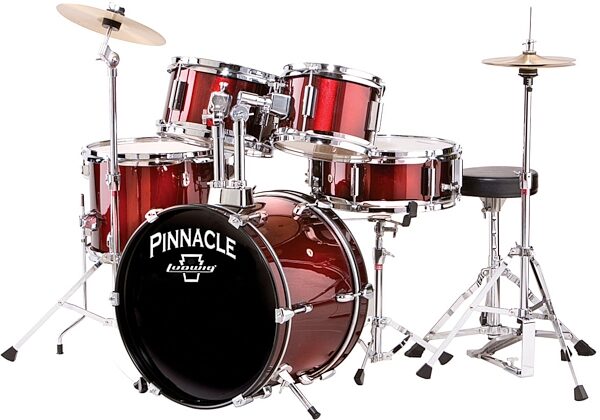 open zoom image for Ludwig Pinnacle Junior 5-Piece Drum Kit, Wine Red Metallic