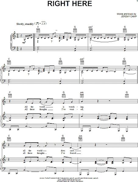 open zoom image for Right Here - Piano/Vocal/Guitar, New, Main