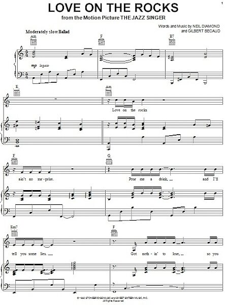 open zoom image for Love On The Rocks - Piano/Vocal/Guitar, New, Main