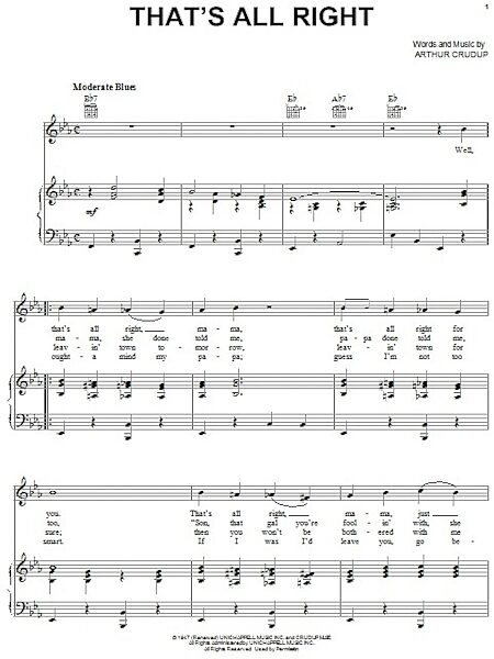 open zoom image for That's All Right - Piano/Vocal/Guitar, New, Main