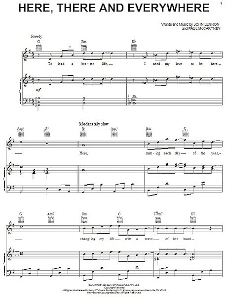 open zoom image for Here, There And Everywhere - Piano/Vocal/Guitar, New, Main