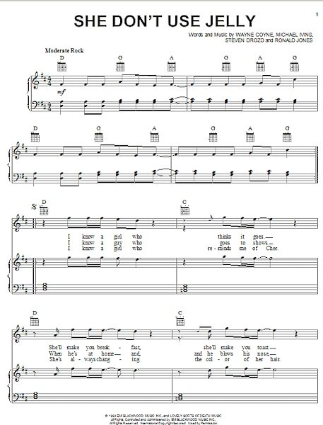 open zoom image for She Don't Use Jelly - Piano/Vocal/Guitar, New, Main