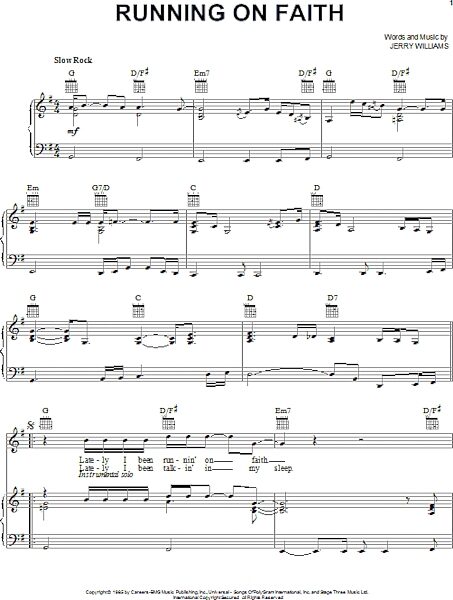 open zoom image for Running On Faith - Piano/Vocal/Guitar, New, Main
