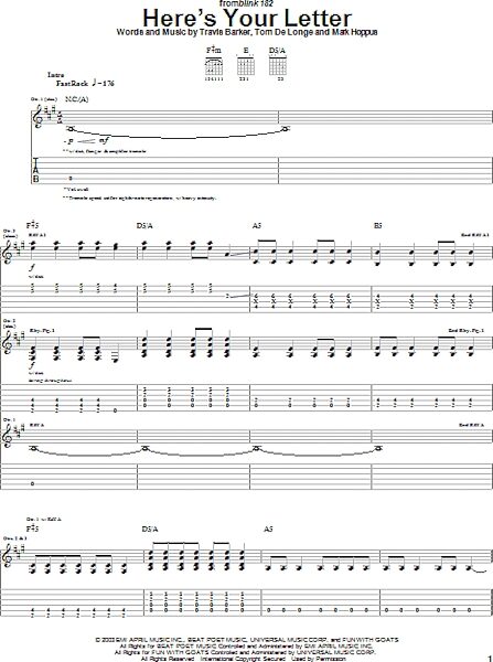 open zoom image for Here's Your Letter - Guitar TAB, New, Main