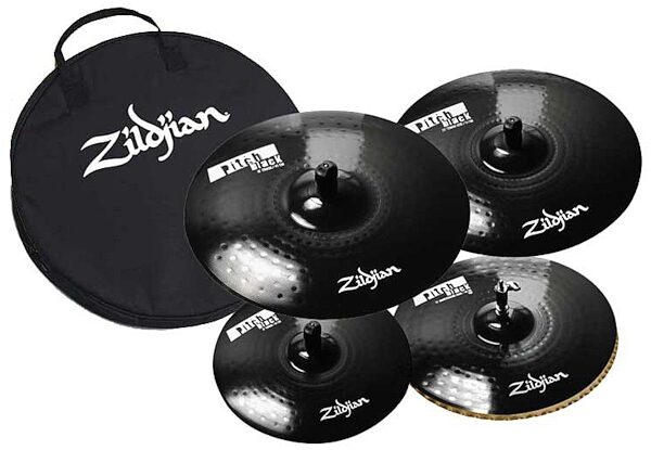 open zoom image for Zildjian ZPB Pitch Black 5 Cymbal Package, Main