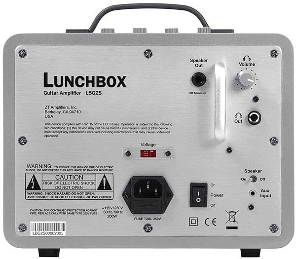open zoom image for ZT Amplifiers ZT Lunchbox Guitar Combo Amplifier (200 Watts, 1x6.5"), Rear