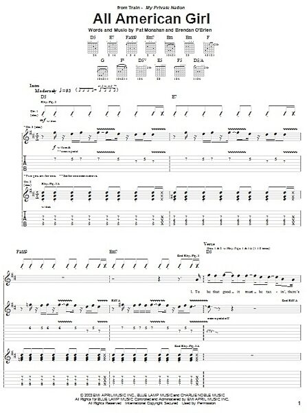 open zoom image for All American Girl - Guitar TAB, New, Main