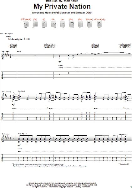 open zoom image for My Private Nation - Guitar TAB, New, Main