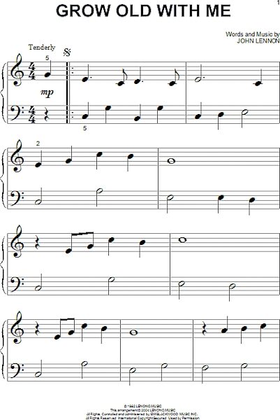 open zoom image for Grow Old With Me - Big Note Piano, New, Main
