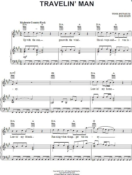open zoom image for Travelin' Man - Piano/Vocal/Guitar, New, Main