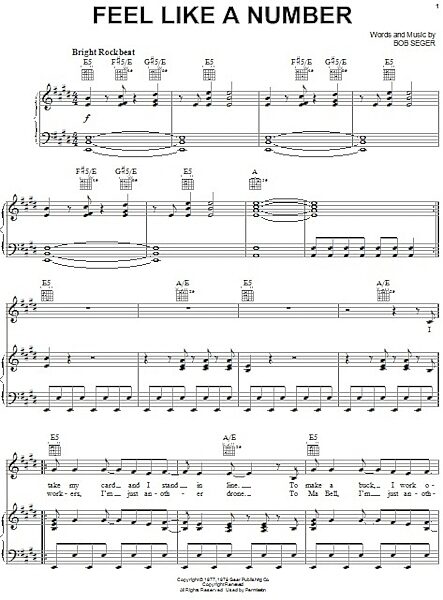 open zoom image for Feel Like A Number - Piano/Vocal/Guitar, New, Main