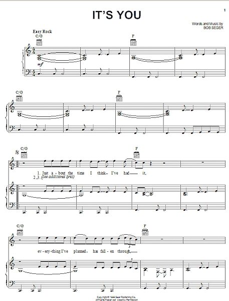 open zoom image for It's You - Piano/Vocal/Guitar, New, Main