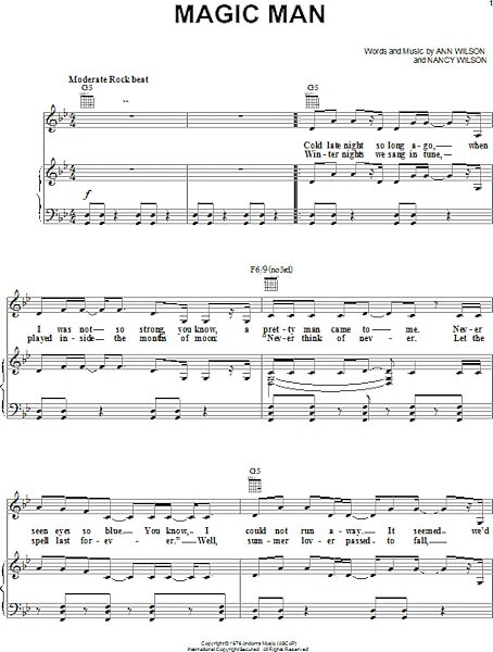 open zoom image for Magic Man - Piano/Vocal/Guitar, New, Main