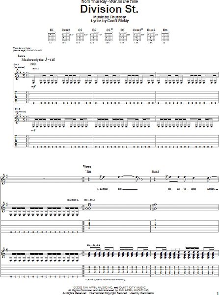 open zoom image for Division St. - Guitar TAB, New, Main