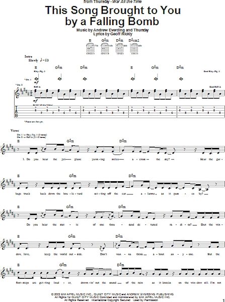 open zoom image for This Song Brought To You By A Falling Bomb - Guitar TAB, New, Main
