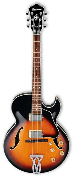 open zoom image for Ibanez AK80 Artcore Full-Hollowbody Electric Guitar, Brown Sunburst