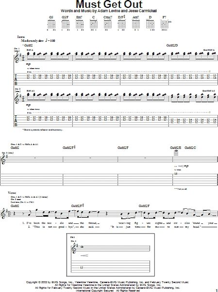 open zoom image for Must Get Out - Guitar TAB, New, Main