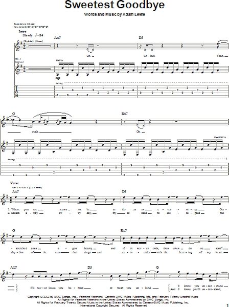 open zoom image for Sweetest Goodbye - Guitar TAB, New, Main