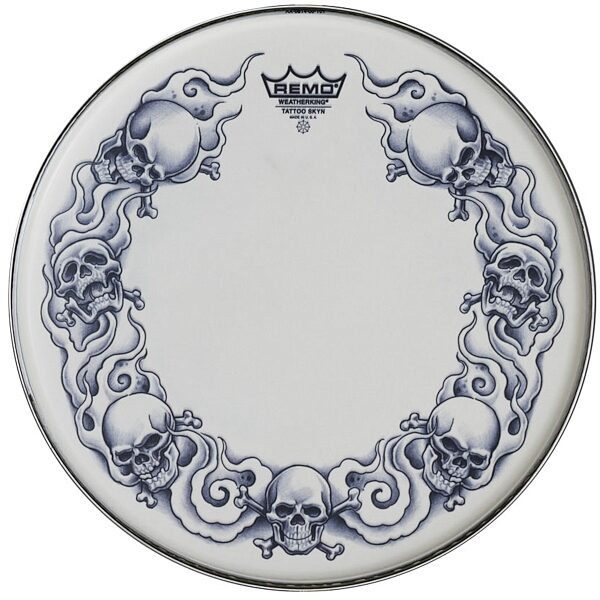 open zoom image for Remo Tattoo Skyns Suede Drum Head, Skull