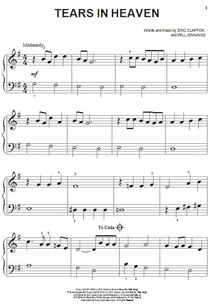 open zoom image for Tears In Heaven - Big Note Piano, New, Main