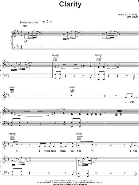 open zoom image for Clarity - Piano/Vocal/Guitar, New, Main