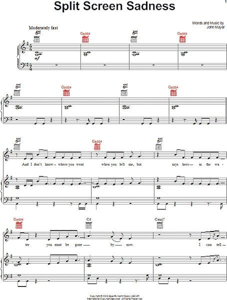 open zoom image for Split Screen Sadness - Piano/Vocal/Guitar, New, Main