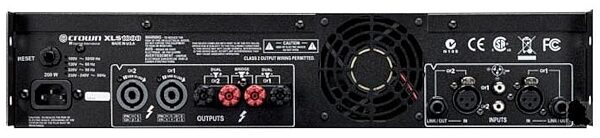 open zoom image for Crown XLS 2000 Power Amplifier (2100 Watts), Rear