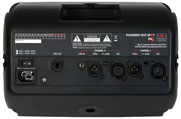 open zoom image for Galaxy Audio PA6S Portable PA System and Personal Monitor, Rear