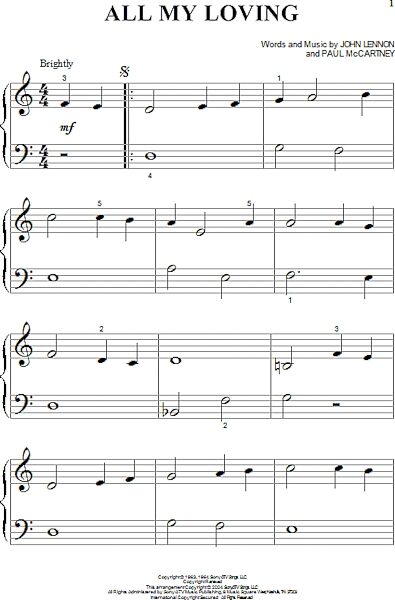 open zoom image for All My Loving - Big Note Piano, New, Main