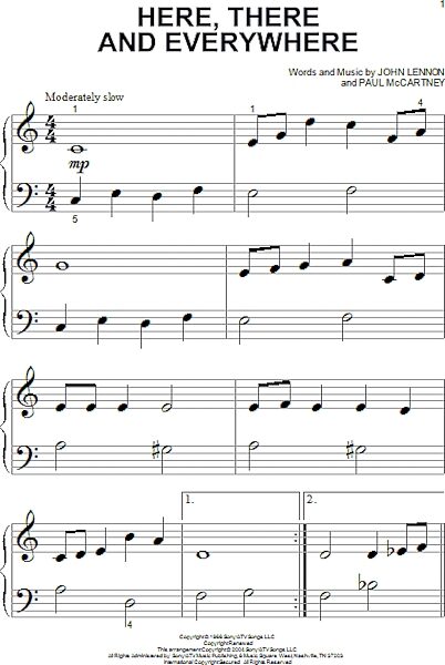 open zoom image for Here, There And Everywhere - Big Note Piano, New, Main