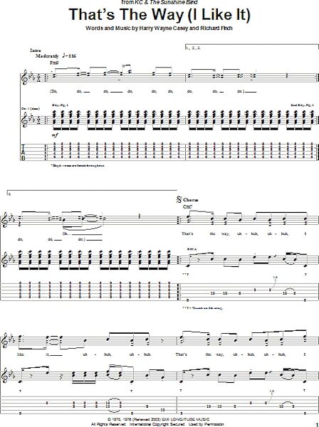 open zoom image for That's The Way (I Like It) - Guitar TAB, New, Main