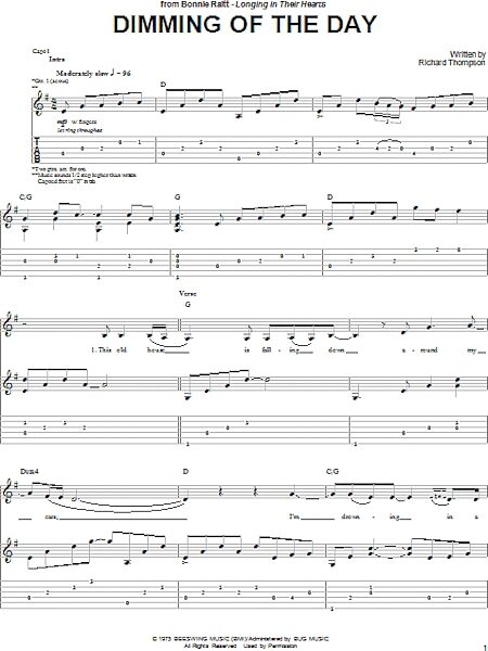 open zoom image for Dimming Of The Day - Guitar TAB, New, Main